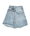 Ksubi Sign Of The Times Asymmetric Denim Wrap Skirt In Blue