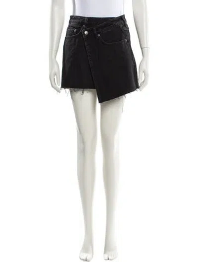 Pre-owned Ksubi Raw-edge Trim Mini Skirt In Black