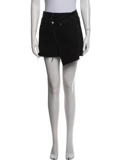 Pre-owned Ksubi Raw-edge Trim Mini Skirt In Black