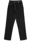 Ksubi Asymmetrical Front Button Black Denim Jeans In Black