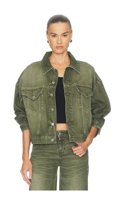 Ksubi Faded-effect Denim Jacket In Green