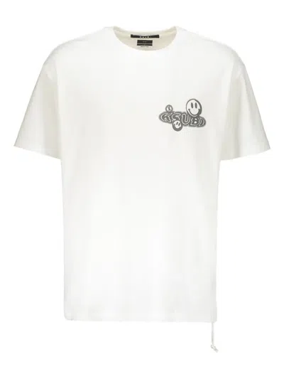Ksubi Ribbed-neckline Back-print T-shirt In White