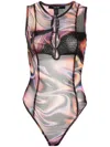 Ksubi Multicolor Riddle Bodysuit In Black