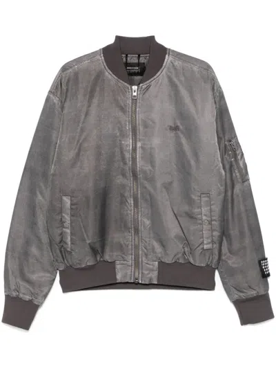 Ksubi Gray Royalty Bomber Jacket In Charcoal