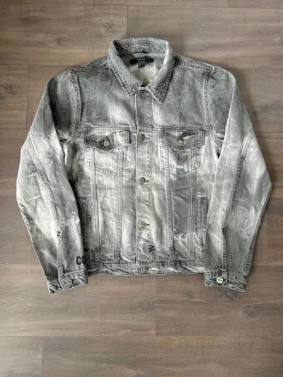 Pre-owned Ksubi Sample Unreleased Stone Washed Denim Jacket In Grey