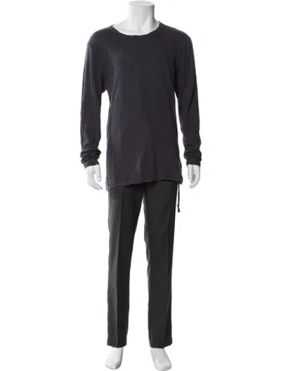 Pre-owned Ksubi Scoop Neck Long Sleeve T-shirt In Blue