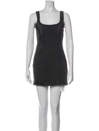 Pre-owned Ksubi Scoop Neck Mini Dress In Gray