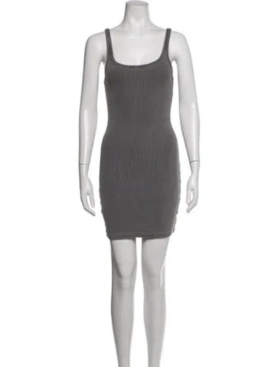 Pre-owned Ksubi Scoop Neck Mini Dress In Grey