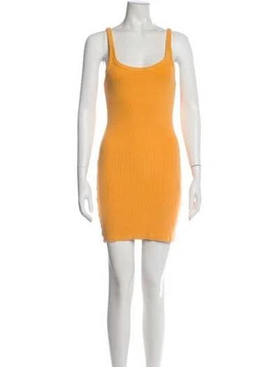 Pre-owned Ksubi Scoop Neck Mini Dress In Yellow