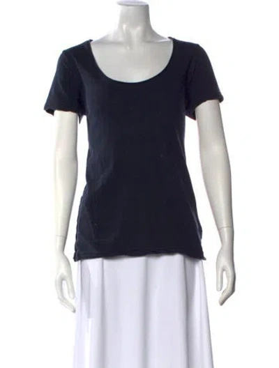 Pre-owned Ksubi Scoop Neck Short Sleeve T-shirt In Blue