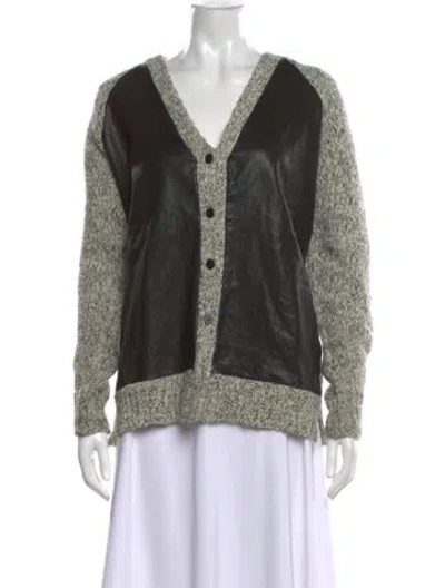 Pre-owned Ksubi Silk Colorblock Pattern Sweater In Gray