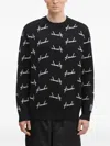 Ksubi Skript Signature Pattern Crew-neck Sweater In Black