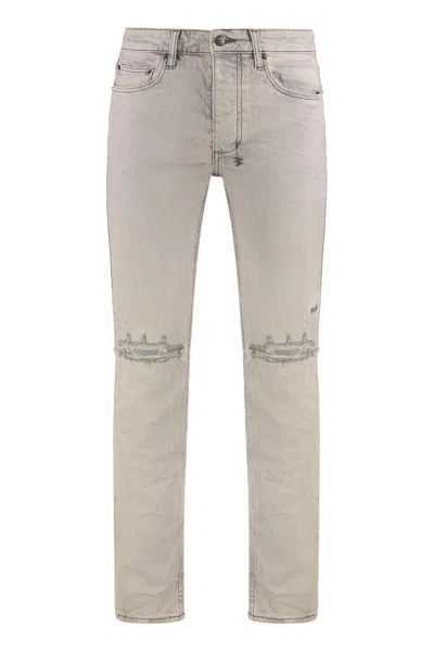 Ksubi Slim Fit Distressed Jeans For Him In Gray