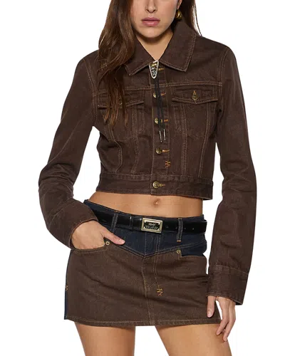 Ksubi Slim Trucker Jacket In Brown