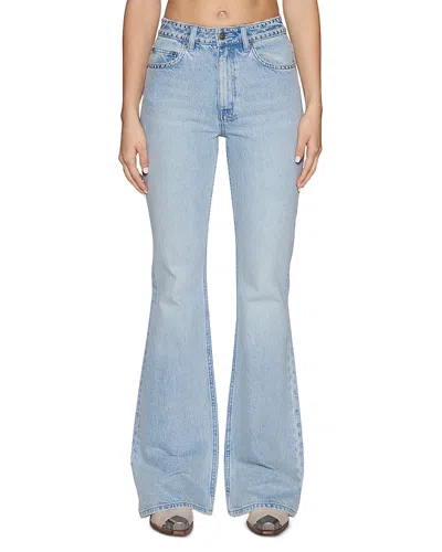 Ksubi Soho Mid Rise Embellished Jeans In Denim In Blue