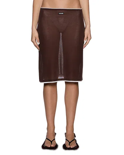 Ksubi Sott Layered Midi Skirt In Brown