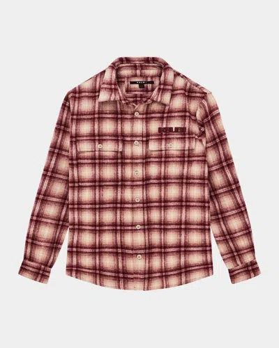 Ksubi Sott Rosebowl Plaid Flannel Shirt In Burgundy