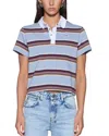 Ksubi Sott Shrunken Multi Stripe Polo In Blue