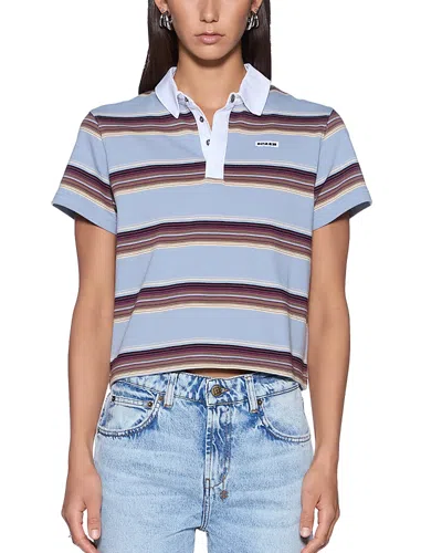 Ksubi Sott Shrunken Multi Stripe Polo In Blue