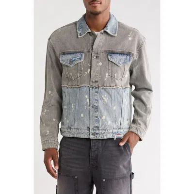Ksubi Spliced 999 Oh G Denim Jacket In Gray