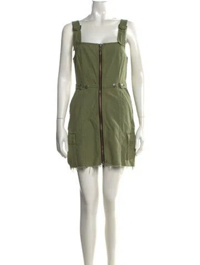 Pre-owned Ksubi Square Neckline Mini Dress In Green