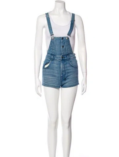 Pre-owned Ksubi Square Neckline Romper W/ Tags In Blue