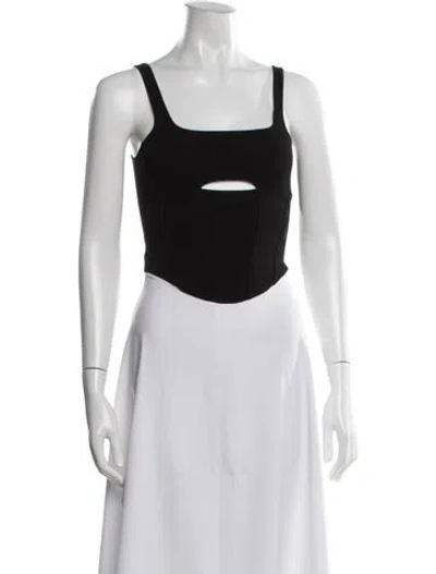 Pre-owned Ksubi Square Neckline Sleeveless Crop Top In Black