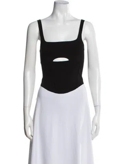 Pre-owned Ksubi Square Neckline Sleeveless Crop Top In Black