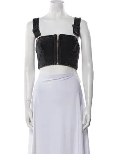 Pre-owned Ksubi Square Neckline Sleeveless Crop Top In White