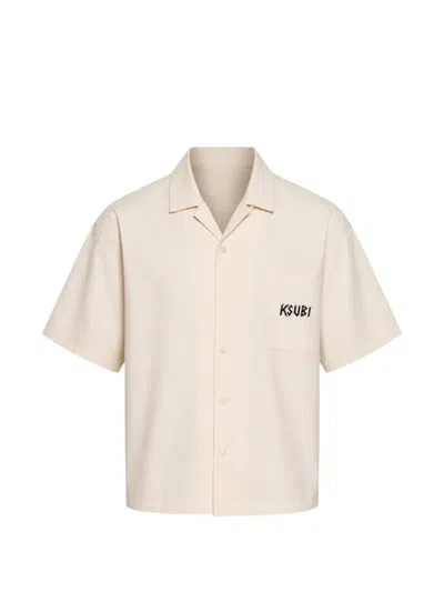 Ksubi Stay Up Diner Embroidered Shirt In Neutral