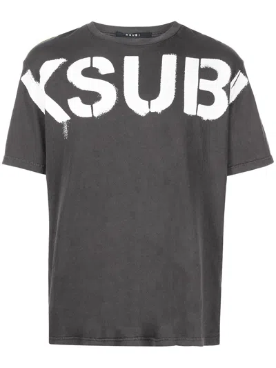 Ksubi Stencil Logo-print T-shirt In Charcoal