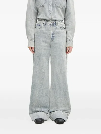 Ksubi Strider Worn Cuffed Jeans In Blue