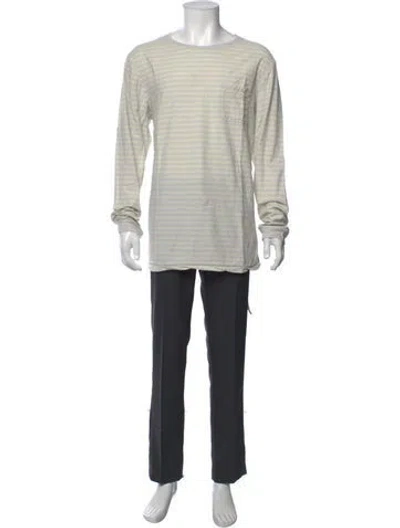 Pre-owned Ksubi Striped Crew Neck T-shirt In Neutrals