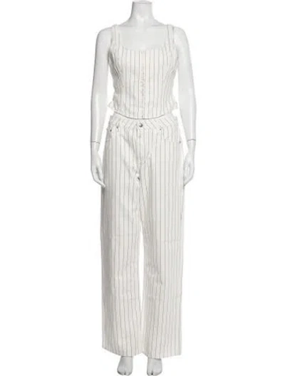 Pre-owned Ksubi Striped Pant Set In White