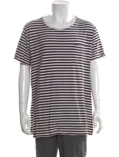 Pre-owned Ksubi Striped Scoop Neck T-shirt In Black