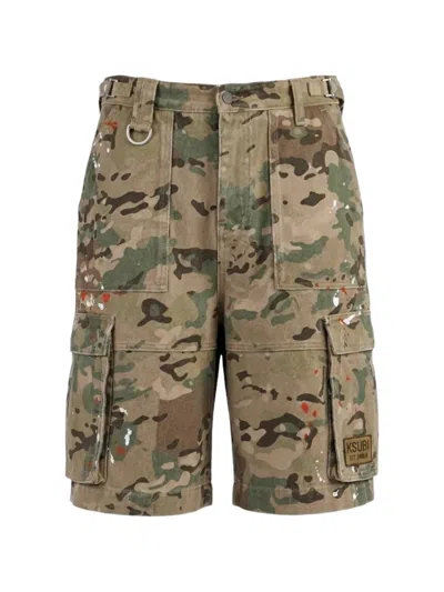 Ksubi Trooper Camouflage-print Cargo Shorts In Green