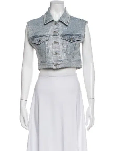 Pre-owned Ksubi Tweed Pattern Vest In White