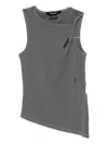 Ksubi Twisted Asymmetrical Tank Top In Gray