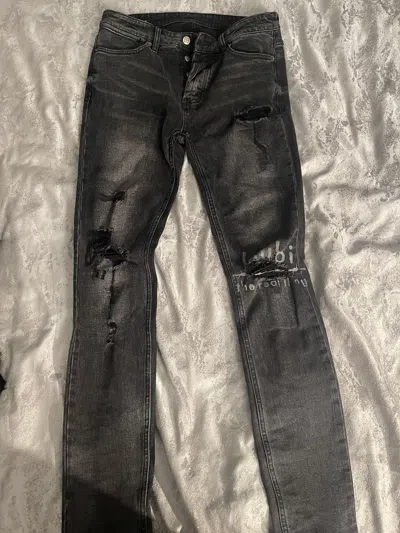 Pre-owned Ksubi Van Winkle Angst Trashed Real 32 In Gray