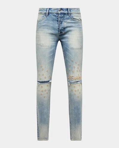 Ksubi Van Winkle Astral Grid Skinny Jeans In Denim