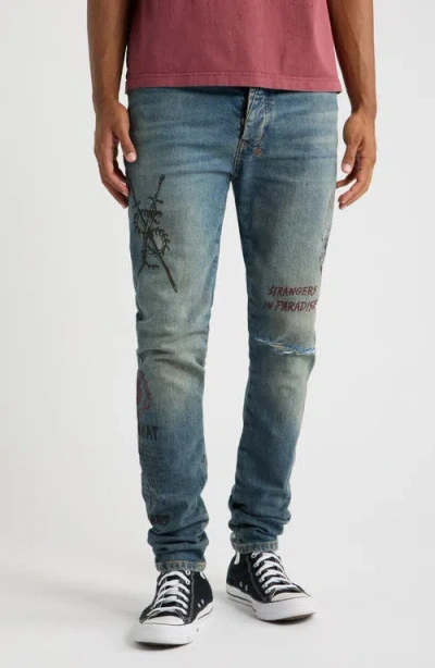 Ksubi Van Winkle Billy Blue Skool Skinny Jeans In Denim
