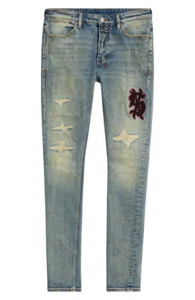 Ksubi Van Winkle Bleu Monday Repair Skinny Jeans In Blue