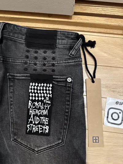 Pre-owned Ksubi Van Winkle Electric Chamber Black Zipper Jeans Size 31
