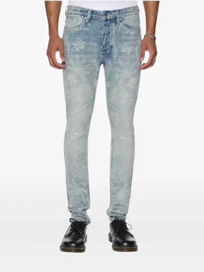 Ksubi Van Winkle Floral-jacquard Jeans In Blue