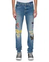 Ksubi Van Winkle Rodeo Patched Skinny Fit Jeans In Denim In Blue