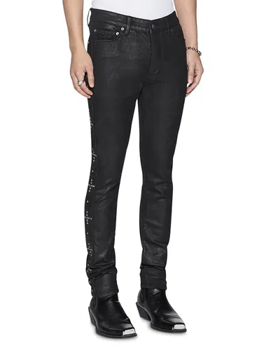 Ksubi Van Winkle Studded Jeans In Charcoal In Gray