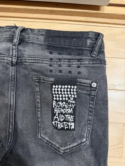 Pre-owned Ksubi Van Winkle The Cities Black Ripped Jeans Size 30