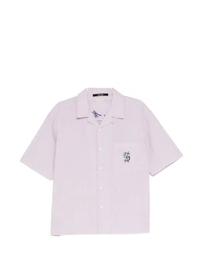 Ksubi Vertical-stripe Logo-embroidered Shirt In Pink