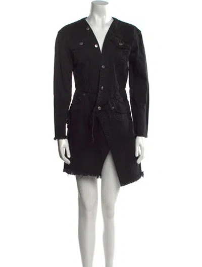 Pre-owned Ksubi V-neck Mini Dress In Black