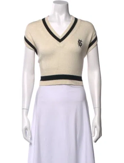 Pre-owned Ksubi V-neck Sweater In Neutral